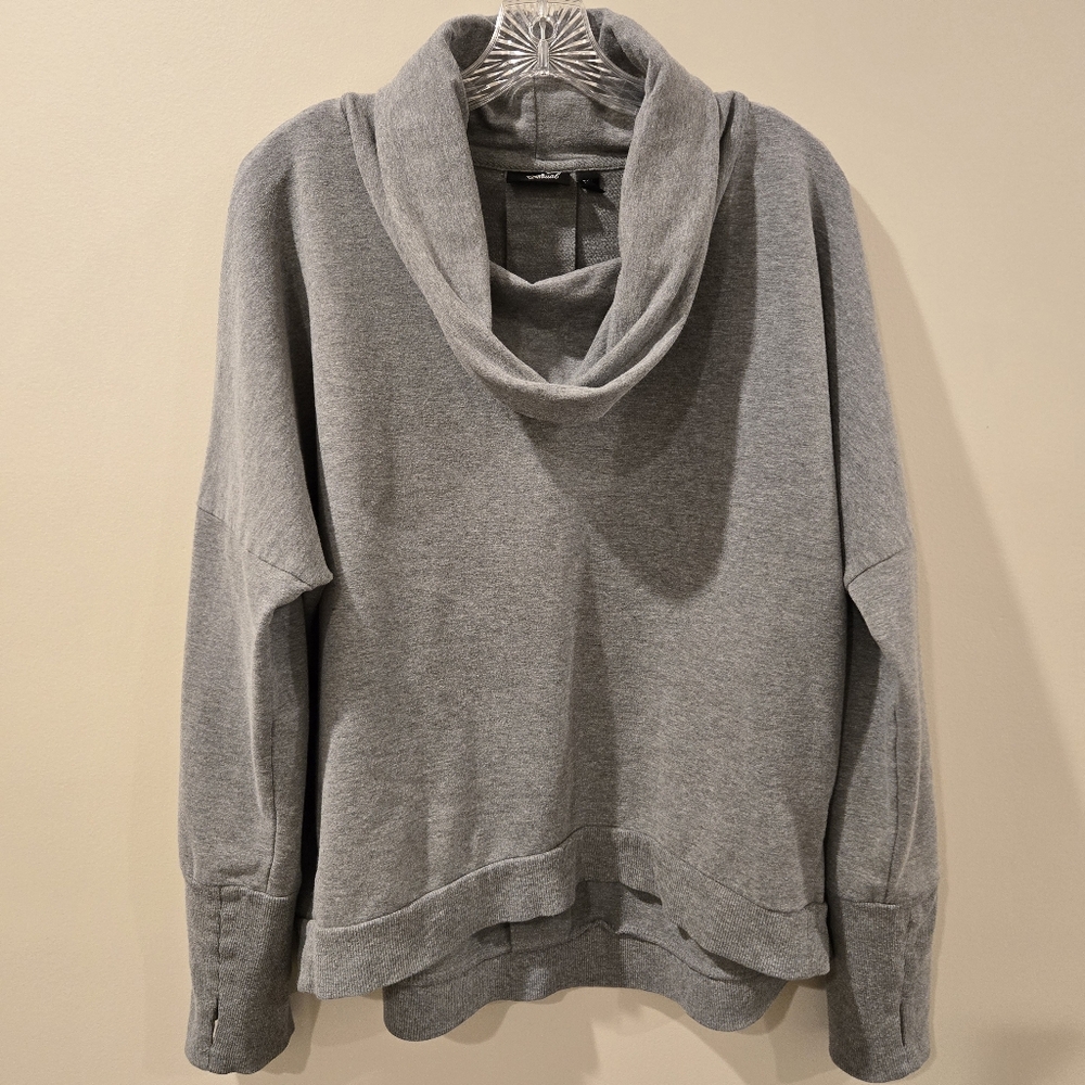 Onque Casual Women's Sz XL Gray Cowl Sweatshirt Loungewear Athleisure Thumbhole